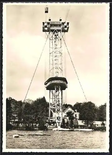 AK Zürich, Schweizerische Landesausstellung 1939, Seilbahnturm mit Restaurant