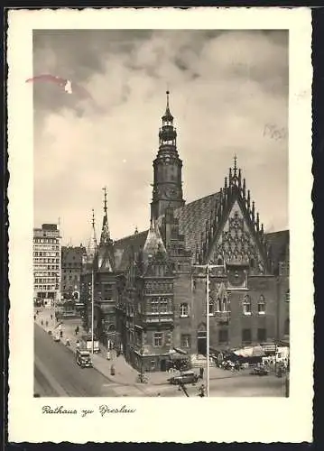 AK Breslau, Rathaus im Sonnenlicht