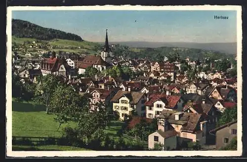 AK Herisau, Teilansicht mit Kirche