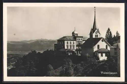 AK Walzenhausen, Kirche mit Panorama