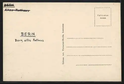 AK Bern, Rathaus mit Strassenpartie