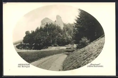 AK Bolligen, Burg Geristein, Elephant, Felsen-Kuriosität