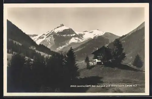 AK Gstaad, Panorama mit Oldenhorn