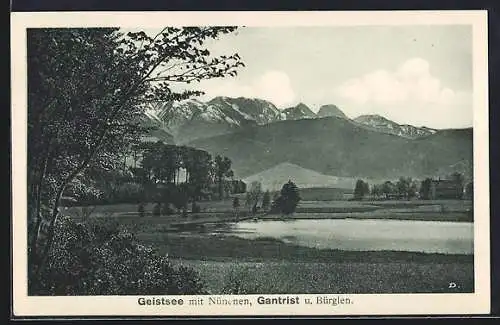 AK Geistsee, Panorama mt Nünchen, Gantrist und Bürglen