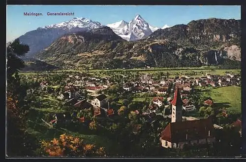 AK Meiringen, Generalansicht mit Kirche