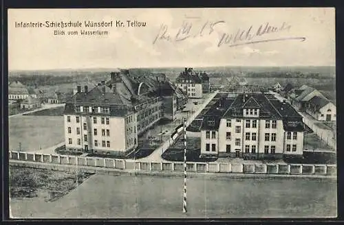 AK Wünsdorf, Infanterie-Schiessschule, Blick vom Wasserturm