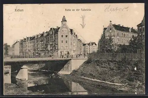 AK Erfurt, Talbrücke, Nettelbeckufer mit Gerberstrasse