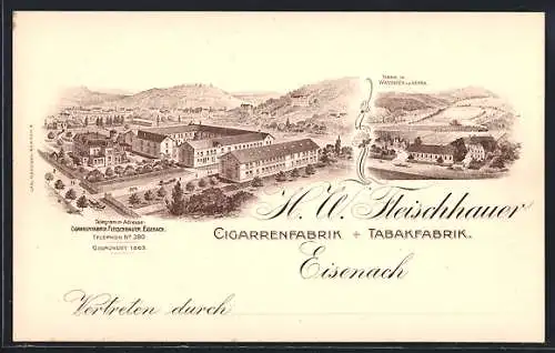 Lithographie Eisenach, Cigarrenfabrik & Tabakfabrik Fleischhauer