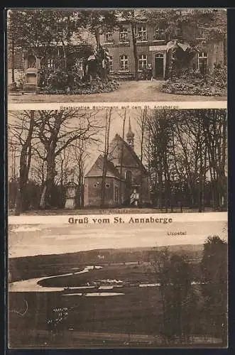 AK Haltern am See, Gasthaus-Restaurant Schürmann auf dem St. Annaberge, St. Anna Kapelle, Lippetal