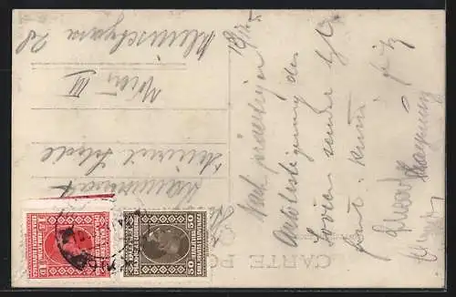 AK Cetinje, Ortsansicht mit Bergen