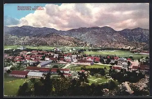 AK Cetinje, Teilansicht aus der Vogelschau