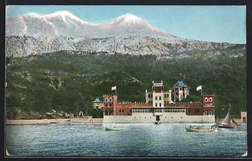 AK Zelenika, Blick zur Hotel-Penion am Strand