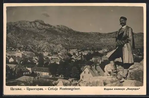 AK Cetiaje, Montenegriner mit Panorama