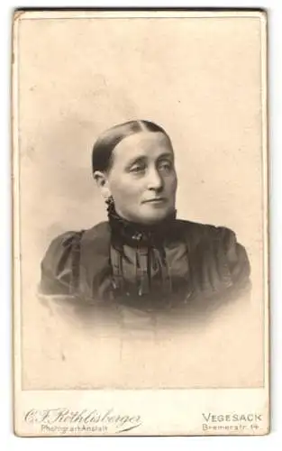 Fotografie C. F. Röthlisberger, Vegesack, Bremerstr. 14, Porträt einer Dame