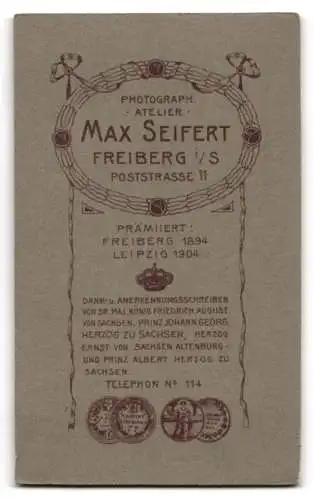 Fotografie Max Seifert, Freiberg, Poststrasse 11, Porträt einer Dame