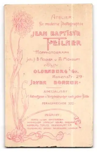 Fotografie Jean Baptiste Feilner, Oldenburg, Rosenstrasse 29, Porträt einer jungen Frau