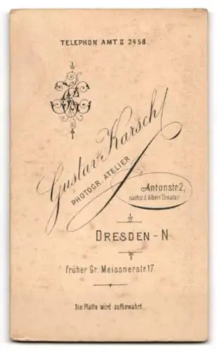 Fotografie Gustav Karsch, Dresden, Antonstrasse 2, Porträt eines jungen Mannes