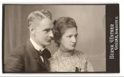 Fotografie Bernh. Günther, Goslar, Hokenstr. 11, Porträt eines Paares