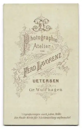 Fotografie Ferd. Lavorenz, Uetersen, Gr. Wulfhagen, Portrait einer Frau