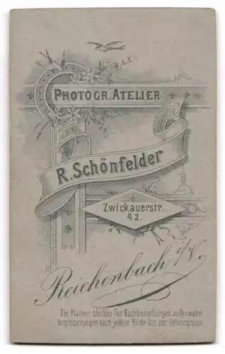 Fotografie R. Schönfelder, Reichenbach, Zwickauerstr. 42, Porträt einer Frau im Profil