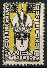 Reklamemarke Wien, Kaiserfeier 1848-1908, Krone