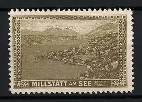 Reklamemarke Millstatt am See, Seepanorama, Landschaftsansicht