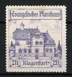 Reklamemarke Klagenfurt, Evangelisches Pfarrhaus, Gebäudeillustration