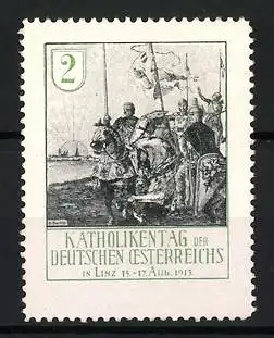 Reklamemarke Linz, Katholikentag der Deutschen Österreichs 1913, Ritter auf Pferd