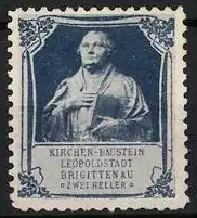 Reklamemarke Leopoldstadt, Kirchen-Baustein Brigittenau, Statue Martin Luther