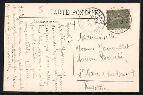 AK Cinq-Mars, Vue générale du village avec tour médiévale et église