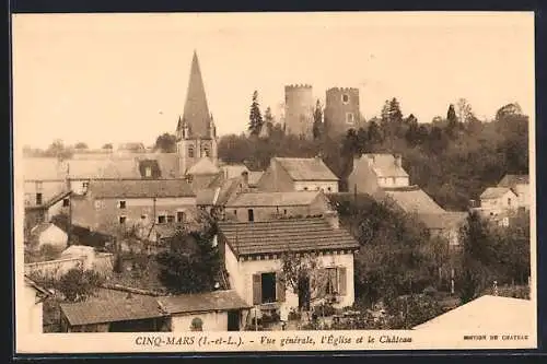 AK Cinq-Mars, Vue générale, l`Église et le Château