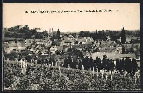 AK Cinq-Mars-la-Pile, Vue Générale (côté Ouest)