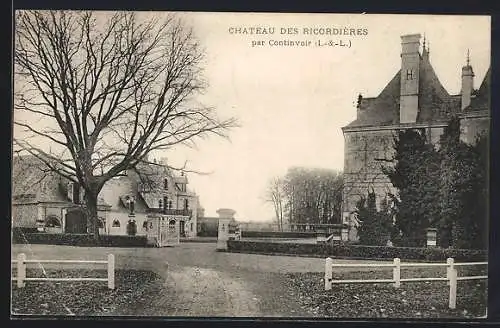 AK Continvoir, Château des Ricordières et son allée bordée d`arbres