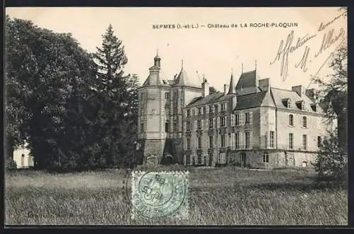 AK Sepmes, Château de La Roche-Ploquin avec jardin verdoyant