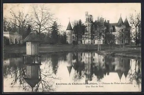 AK Château-la-Vallière, Château du Vivier-des-Landes, une vue du parc