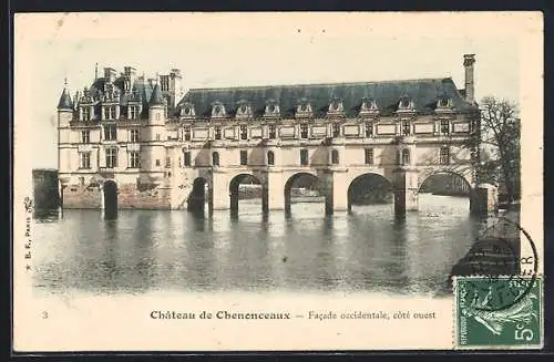 AK Chenonceaux, Facade occidentale du Château sur l`eau