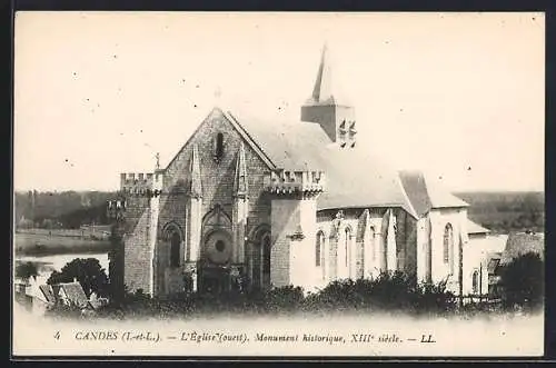 AK Candes, L`Église, Monument historique du XIIIe siècle