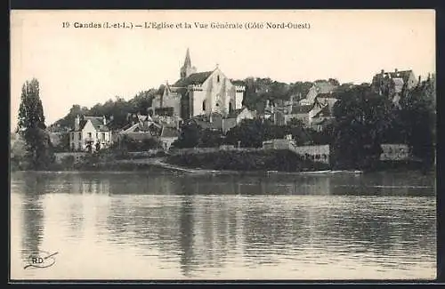 AK Candes, L`Église et la Vue Générale (Côté Nord-Ouest)