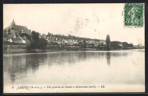 AK Candes, Vue générale de Candes à Montsoreau (nord)