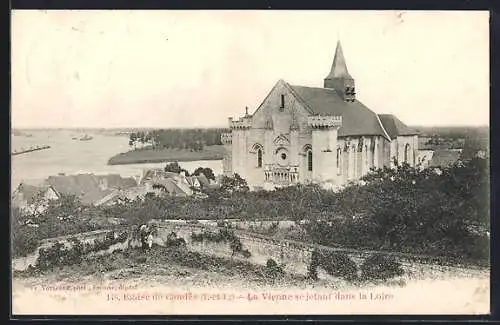 AK Candes, Église et confluence de la Vienne et de la Loire