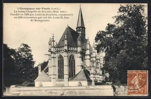 AK Champigny-sur-Veude, La Sainte-Chapelle de St-Louis fondée en 1499 par Louis de Bourbon