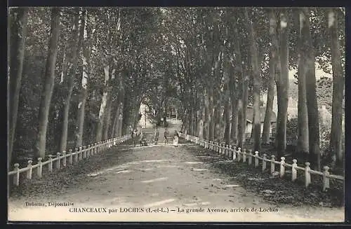 AK Chanceaux, La grande Avenue, arrivée de Loches