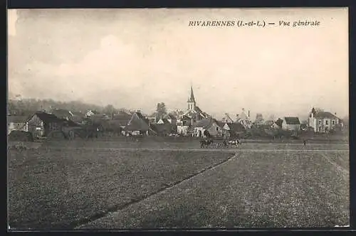 AK Rivarennes, Vue générale du village et paysage rural