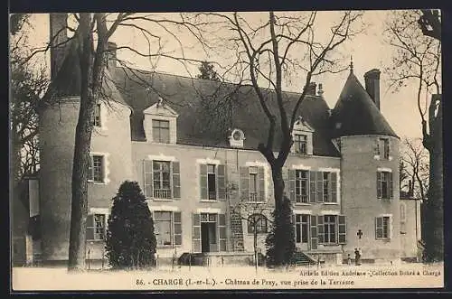 AK Chargé, Château de Pray, vue prise de la terrasse