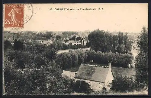 AK Cormery, Vue générale du village et paysage environnant