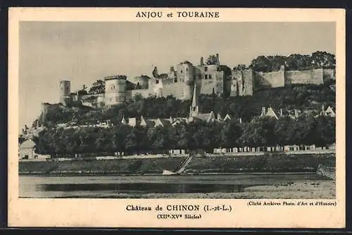 AK Chinon, Vue du Château de Chinon