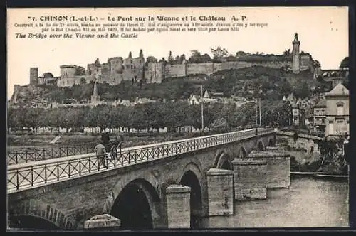 AK Chinon, Le Pont sur la Vienne et le Château