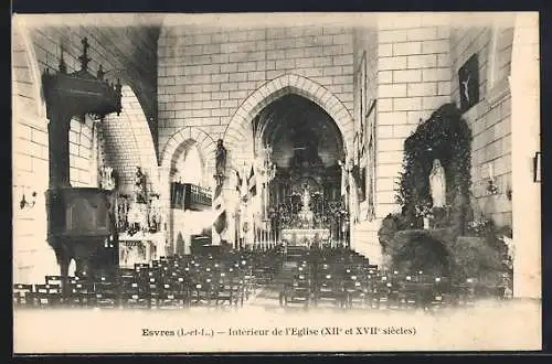 AK Esvres, Intérieur de l`Église (XIIe et XVIIe siècles)