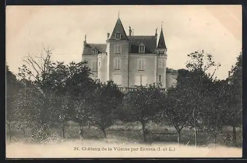 AK Esvres, Château de la Vilaine parmi les arbres