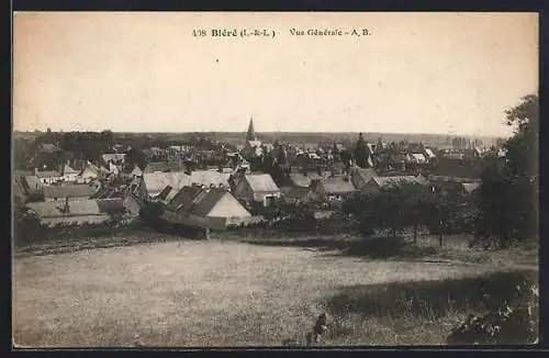 AK Bléré, Vue générale du village et des toits anciens